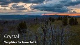  Presentation with height - Amazing slide set having scary hills - landscape with dead forest backdrop and a wine colored foreground