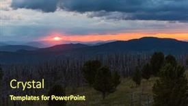  Presentation with height - Audience pleasing slide set consisting of scary hills - landscape with dead forest backdrop and a wine colored foreground