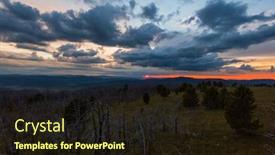  Presentation with height - Presentation design featuring scary hills - landscape with dead forest background and a wine colored foreground