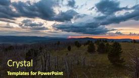  Presentation with height - PPT theme having scary hills - landscape with dead forest background and a wine colored foreground