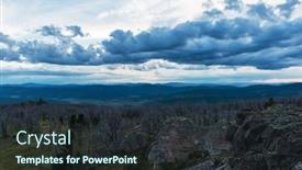  Presentation with siberia - Amazing presentation design having landscape with dead forest on the mountain pass in the mountains in altay concept of consequences of fires in siberia backdrop and a tawny brown colored foreground