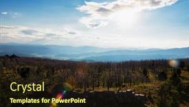  Presentation with forest - Beautiful presentation theme featuring landscape-with-dead-forest backdrop and a wine colored foreground