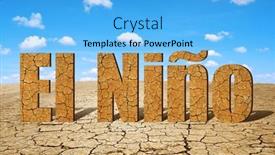  Presentation with climate change - Slides consisting of landscape-with-dry-cracked-soil background and a light blue colored foreground