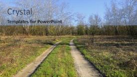  Presentation with dry forest - Amazing slides having landscape-with-dry-rut-spring backdrop and a light blue colored foreground