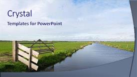  Presentation with dutch - PPT layouts with landscape with fench and ditch background and a  colored foreground