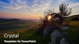  Presentation with romania - Slides consisting of landscape-with-fields-at-sunrise background and a black colored foreground