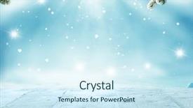  Presentation with happy new year - Theme having landscape with fir tree branch background and a sky blue colored foreground