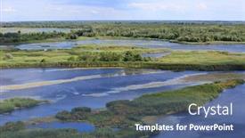  Presentation with river - Colorful slide deck enhanced with landscape-with-float-rivers backdrop and a ocean colored foreground