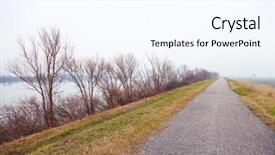  Presentation with fog - Slides having landscape-with-fog-along background and a cool aqua colored foreground