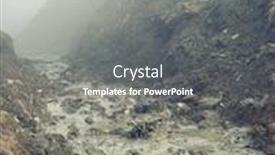  Presentation with fog - Beautiful PPT theme featuring landscape-with-fog-over-land backdrop and a gray colored foreground