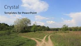  Presentation with dirt roads - Presentation theme featuring landscape-with-fork-dirt-roads background and a light blue colored foreground