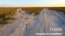  Presentation with landscape desert - Colorful slide deck enhanced with landscape-with-fork-roads backdrop and a gray colored foreground
