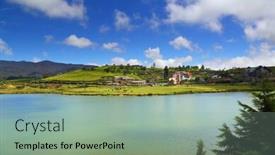  Presentation with sri lanka - Presentation design featuring landscape-with-gregory-lake background and a mint green colored foreground