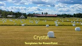  Presentation with hay field - Slide deck enhanced with silage - landscape with hay bales background and a tawny brown colored foreground