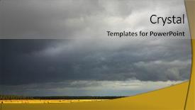  Presentation with storm clouds - Presentation design with landscape with hayfield and storm background and a light gray colored foreground
