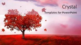  Presentation with heart shape tree - Cool new PPT theme with landscape with heart shape tree backdrop and a lemonade colored foreground