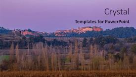  Presentation with village - Theme having landscape-with-historic-ocher-village background and a light blue colored foreground