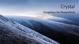  Presentation with mountains fantasy abstract nature landscape - PPT theme with landscape with hoarfrost and grassy background and a light blue colored foreground
