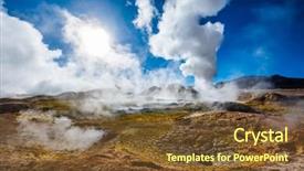  Presentation with landscape desert - PPT theme enhanced with  background and a  colored foreground