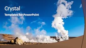  Presentation with landscape desert - Beautiful presentation design featuring geysir - sunshine boivian desert landscape backdrop and a  colored foreground