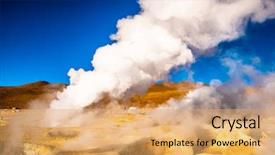  Presentation with desert oasis medical - Slide deck consisting of geysir - sunshine boivian desert landscape background and a  colored foreground