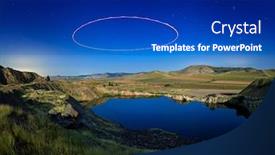 Presentation with night - Slide deck enhanced with landscape-with-lake-by-night background and a royal blue colored foreground