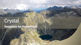  Presentation with mountains - Presentation theme enhanced with landscape with lake in hight background and a gray colored foreground