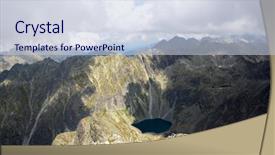  Presentation with mountain lake - Amazing PPT theme having landscape with lake in hight backdrop and a lemonade colored foreground