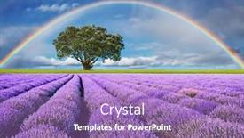  Presentation with lonely - Slide deck having landscape-with-lavender-field-lonely background and a coral colored foreground