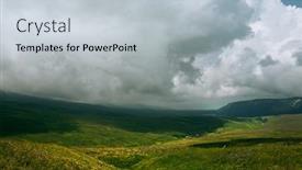  Presentation with bad weather - Theme with landscape-with-low-clouds-bad background and a light gray colored foreground