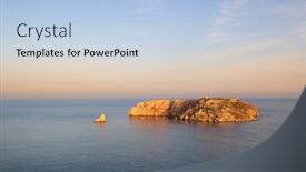  Presentation with horizon - Colorful presentation theme enhanced with landscape-with-medes-islands backdrop and a light blue colored foreground