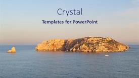  Presentation with horizon - PPT theme consisting of landscape-with-medes-islands background and a light blue colored foreground