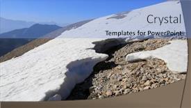  Presentation with blue mountain - Beautiful slide set featuring landscape-with-melted-snow backdrop and a light blue colored foreground