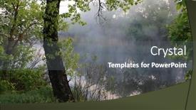  Presentation with forest morning - Amazing presentation theme having landscape-with-morning-mist-over backdrop and a gray colored foreground