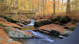  Presentation with river forest - Slide set with landscape-with-mountain-river background and a yellow colored foreground