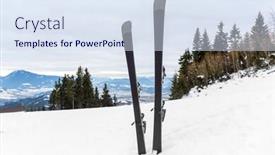  Presentation with mountain snow - PPT layouts enhanced with landscape-with-mountain-ski background and a sky blue colored foreground