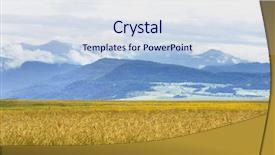  Presentation with mountains - Amazing PPT theme having landscape with mountains and magnificent backdrop and a sky blue colored foreground