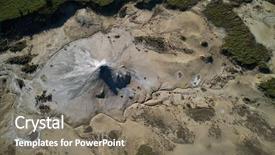  Presentation with volcanoes - Colorful slide set enhanced with landscape with muddy volcanoes backdrop and a gray colored foreground