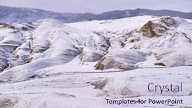  Presentation with volcanoes - PPT theme with landscape-with-muddy-volcanoes background and a lemonade colored foreground