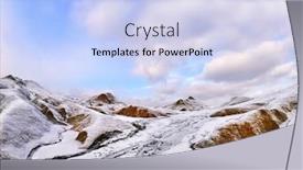  Presentation with volcanoes - Slide set with landscape-with-muddy-volcanoes background and a sky blue colored foreground