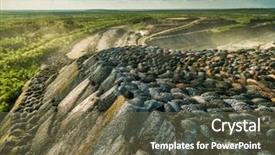  Presentation with rock - Amazing presentation having landscape with multicolored rock dumps backdrop and a  colored foreground