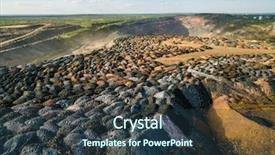  Presentation with rock - Slide deck consisting of landscape with multicolored rock dumps background and a  colored foreground