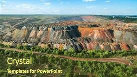  Presentation with rock - PPT theme featuring landscape with multicolored rock dumps background and a  colored foreground