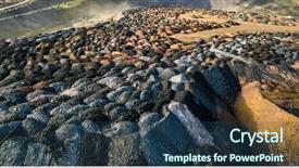  Presentation with rock - Beautiful slide set featuring landscape with multicolored rock dumps backdrop and a  colored foreground