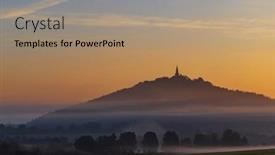  Presentation with czech republic - PPT theme consisting of landscape-with-nepomuk-castle-near background and a coral colored foreground