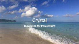  Presentation with morning show - PPT theme featuring landscape with nice ocean shore background and a teal colored foreground