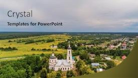  Presentation with orthodox - Slide set enhanced with landscape-with-orthodox-church background and a light gray colored foreground