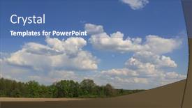  Presentation with agricultural - Amazing presentation theme having landscape-with-plowed-agricultural-field backdrop and a ocean colored foreground