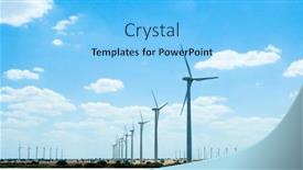  Presentation with windmills - Beautiful theme featuring landscape-with-power-generating-windmills backdrop and a light blue colored foreground