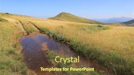  Presentation with dirt - Presentation theme with landscape-with-puddle-on-mountain background and a tawny brown colored foreground
